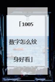 1005数字怎么纹身好看