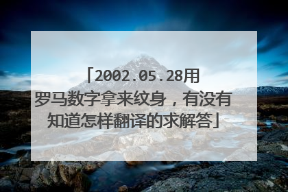 2002.05.28用罗马数字拿来纹身，有没有知道怎样翻译的求解答
