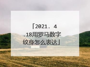 2021. 4.18用罗马数字纹身怎么表达
