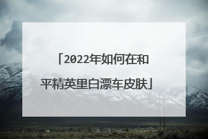 2022年如何在和平精英里白漂车皮肤