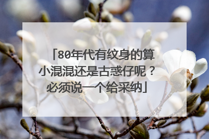 80年代有纹身的算小混混还是古惑仔呢?必须说一个给采纳