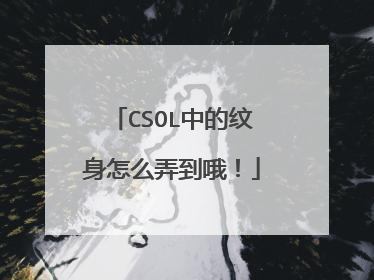 CSOL中的纹身怎么弄到哦！