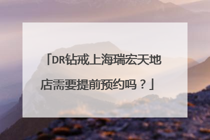 DR钻戒上海瑞宏天地店需要提前预约吗？