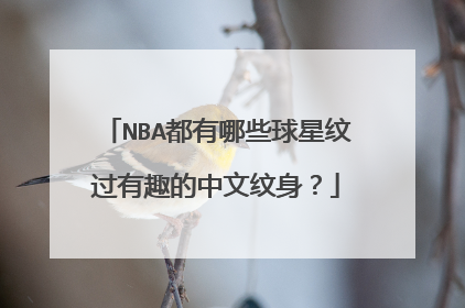 NBA都有哪些球星纹过有趣的中文纹身？