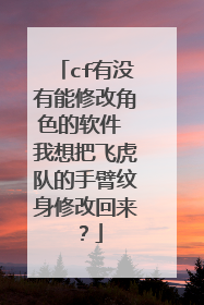 cf有没有能修改角色的软件 我想把飞虎队的手臂纹身修改回来？