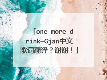 one more drink—Gjan中文歌词翻译？谢谢！