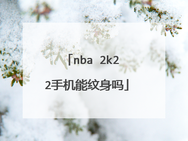 nba 2k22手机能纹身吗