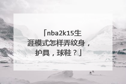 nba2k15生涯模式怎样弄纹身，护具，球鞋？