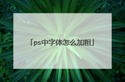 ps中字体怎么加粗