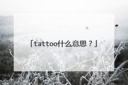 tattoo什么意思？